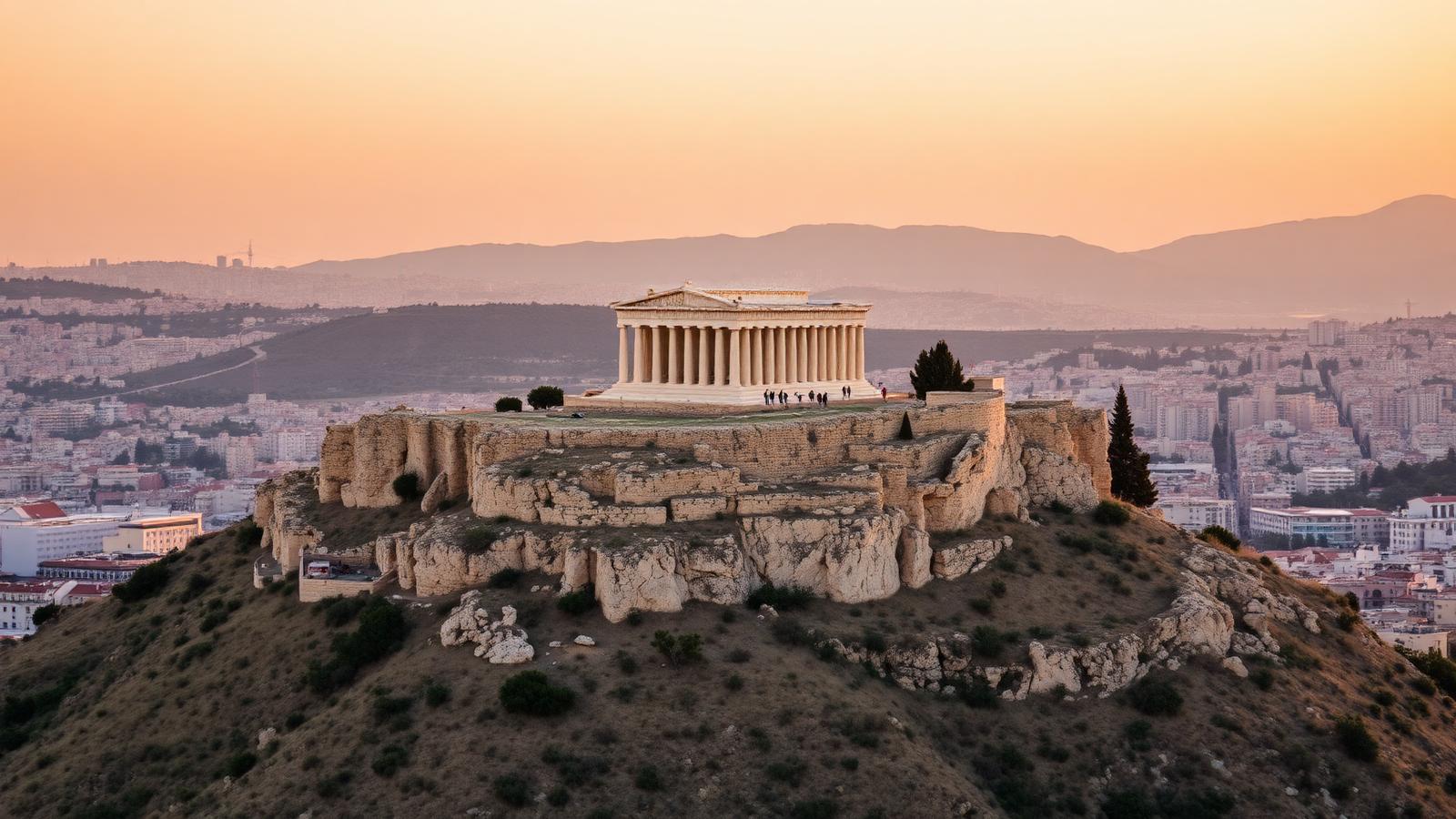 Acropole d'Athènes au coucher du soleil — Team Courses, déménagement vers Athènes